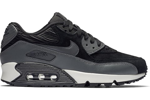 Nike Air Max 90 Leather Black Dark Grey Women s Style 768887 001 FR