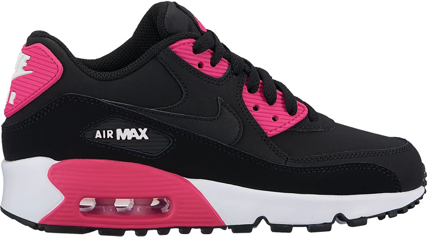 Nike Air Max 90 Leather Black Pink Prime (GS) Kids' - 833376-010 - US