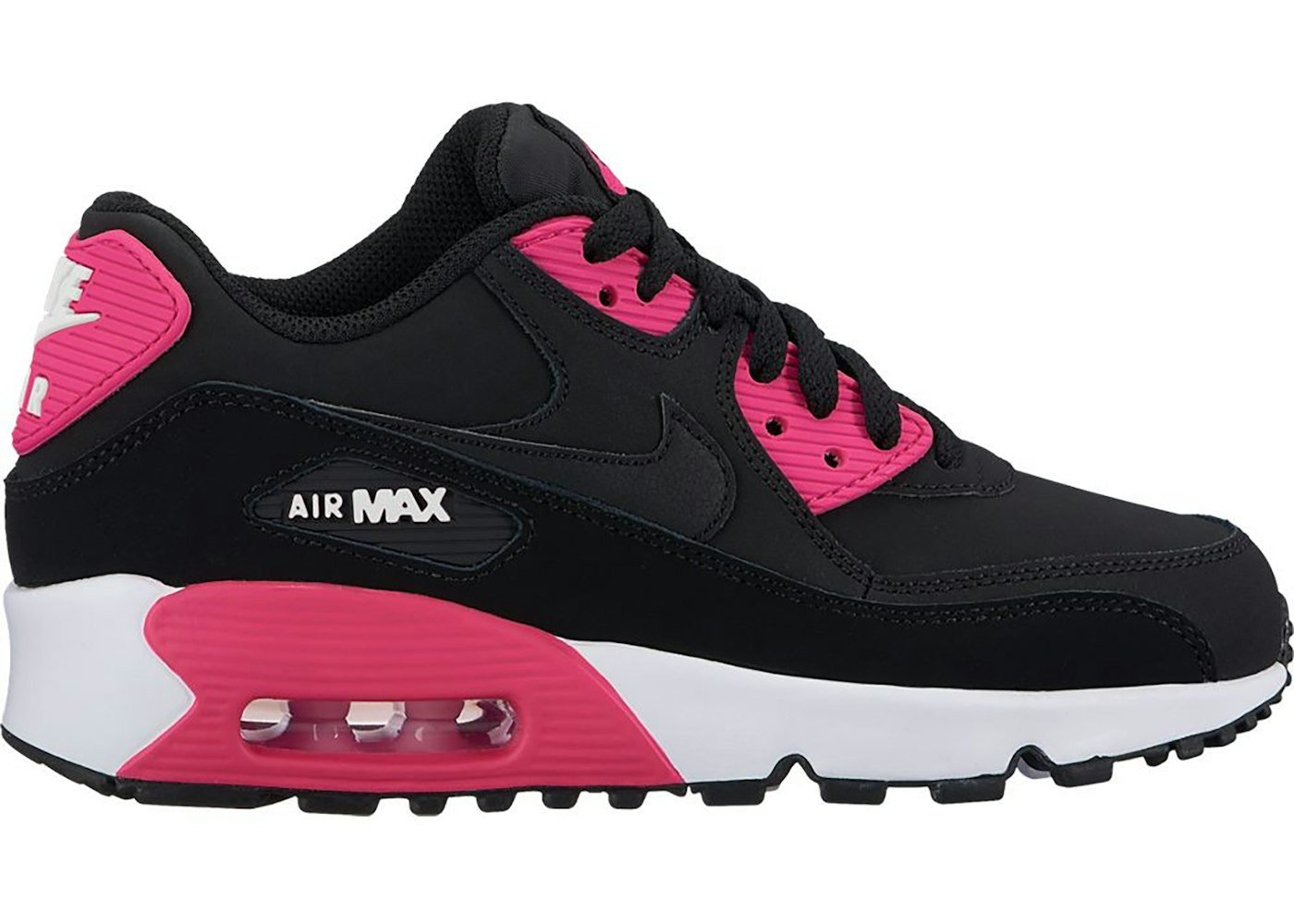 Nike Air Max 90 Leather Black Pink Prime (GS) - 833376-010