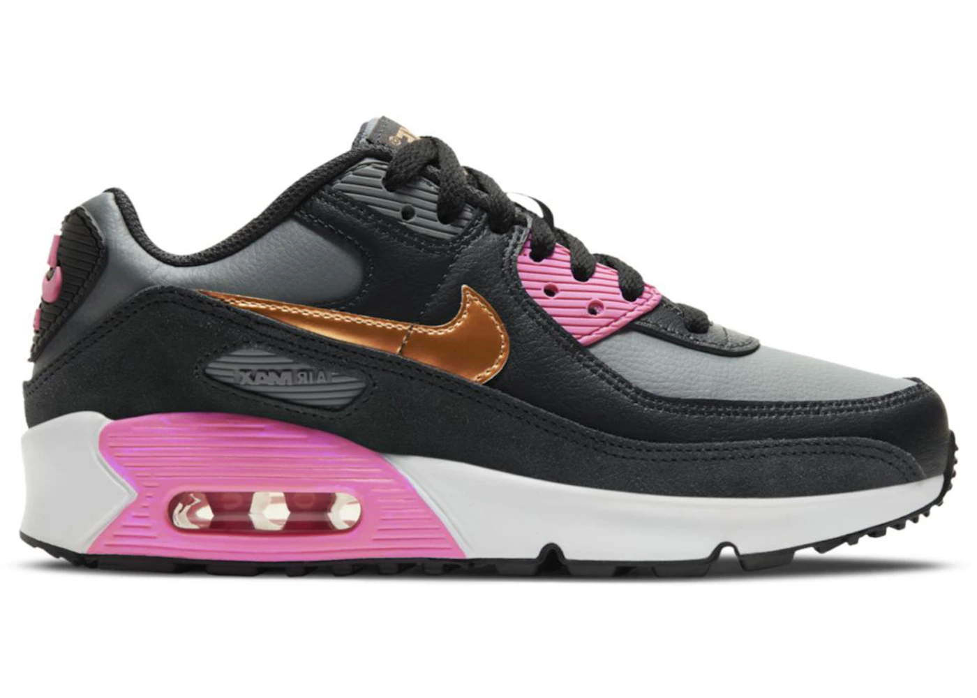 Nike Air Max 90 Leather Grey Copper Pink (GS) Kids' - CD6864-025 - US