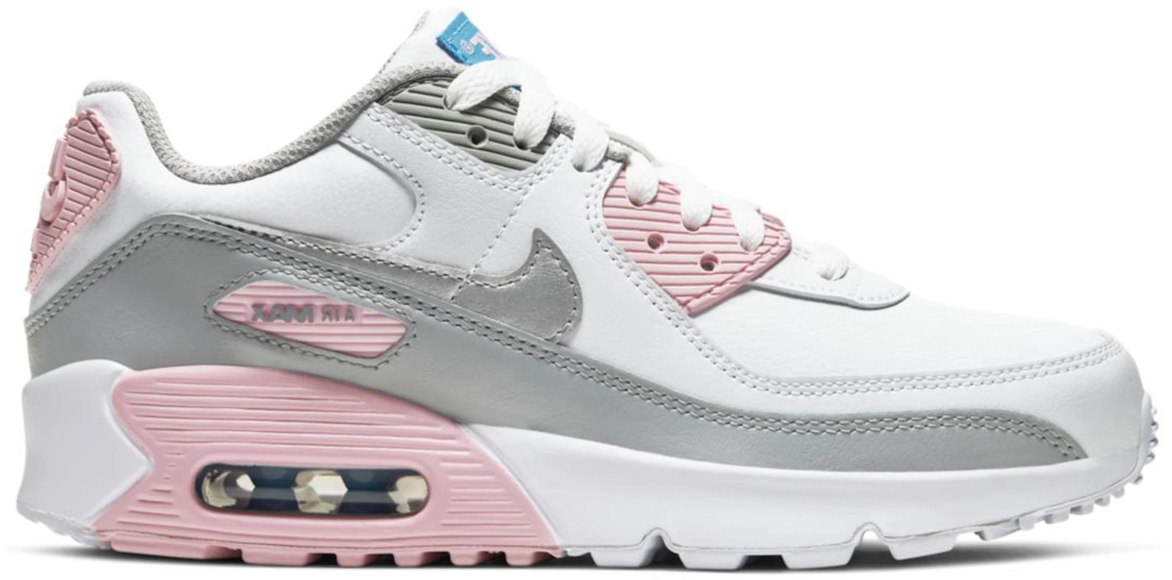 Air 90 Leather Metallic Silver Pink (GS) - - ES
