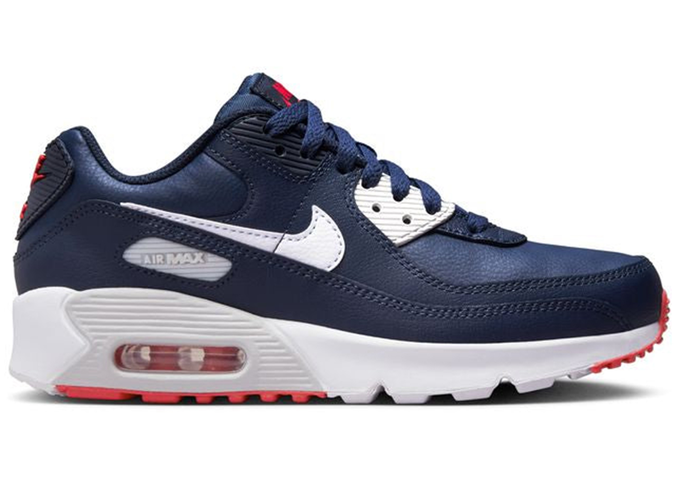 Nike Air Max 90 Leather Obsidian Track Red (GS) キッズ - DV3607 ...