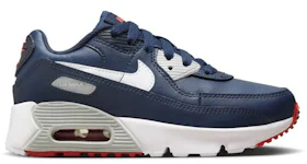 Nike Air Max 90 Leather Obsidian Track Red (PS)
