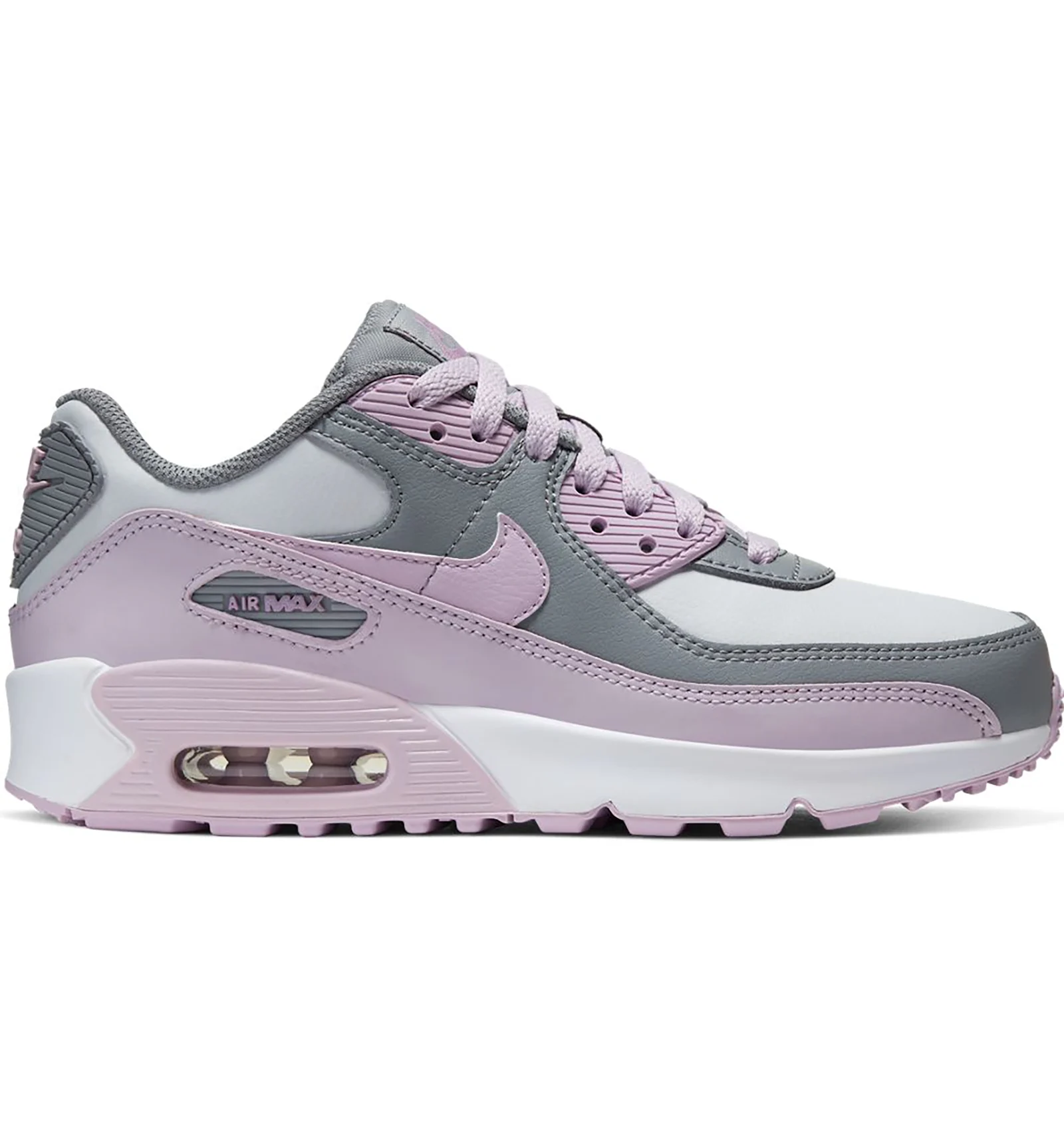 Nike Air Max 90 Leather Particle Grey Iced Lilac GS Kids