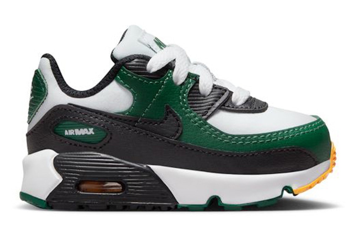 Pre-owned Nike Air Max 90 Leather Platinum Gorge Green (td) In Pure Platinum/gorge Green/university Gold