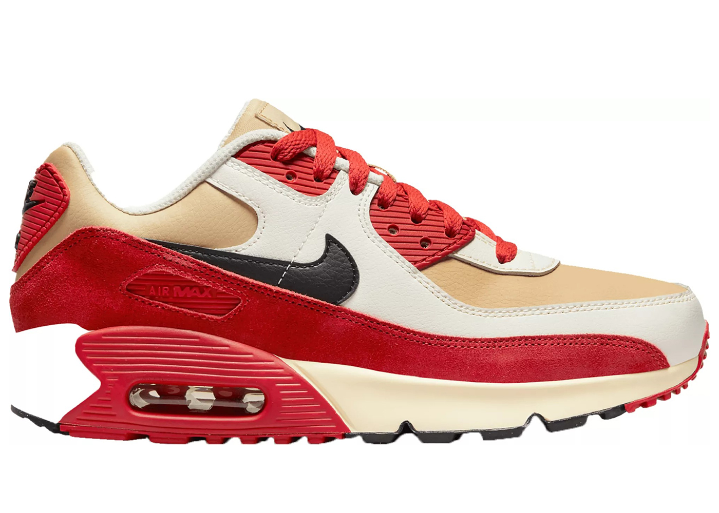 Nike Air Max 90 Leder Sesam Rot Sand GS CD6864 200 DE