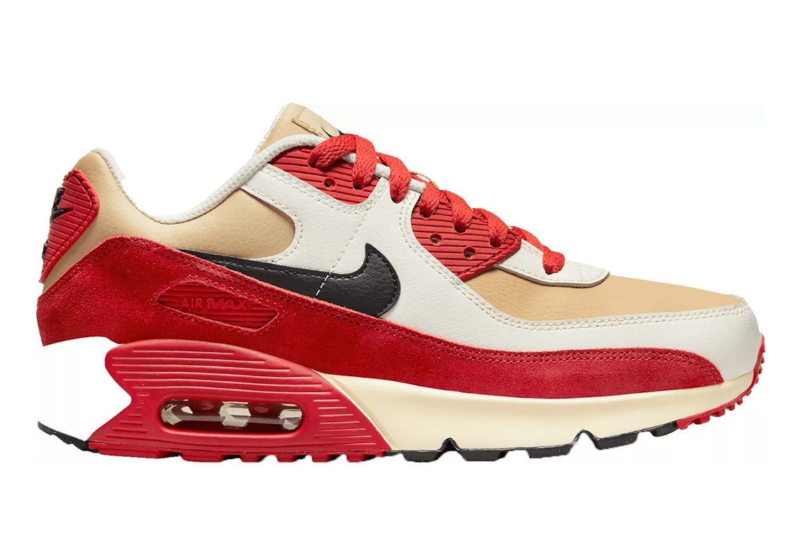 Pre-owned Nike Air Max 90 Leather Sesame Red Clay (gs) In Sesame/red Clay/sail
