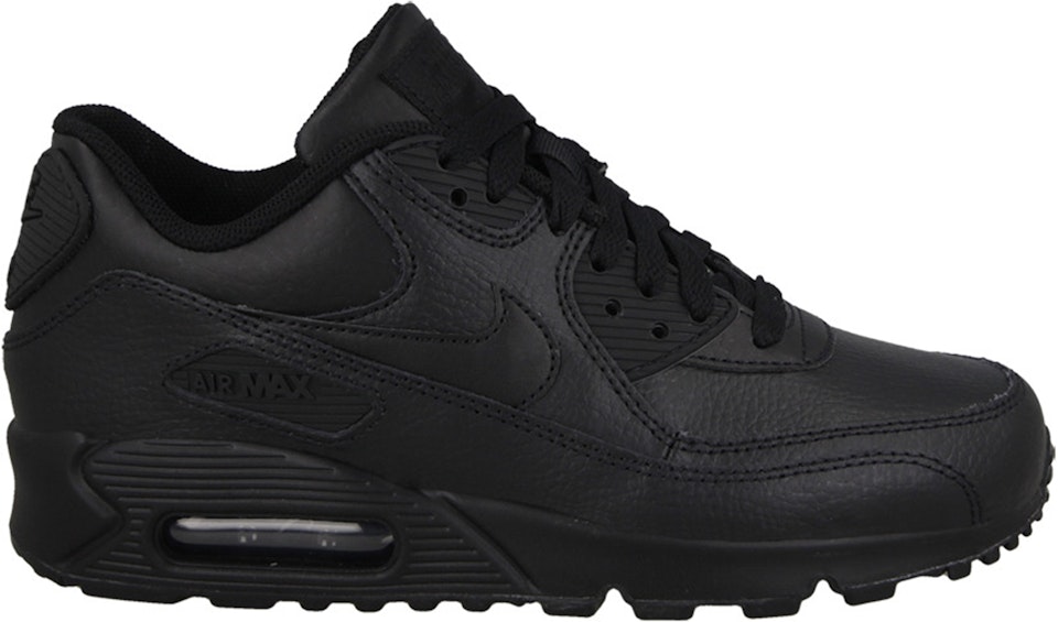 encima incrementar tal vez Nike Air Max 90 Leather Triple Black (GS) Kids' - 307793-002 - US