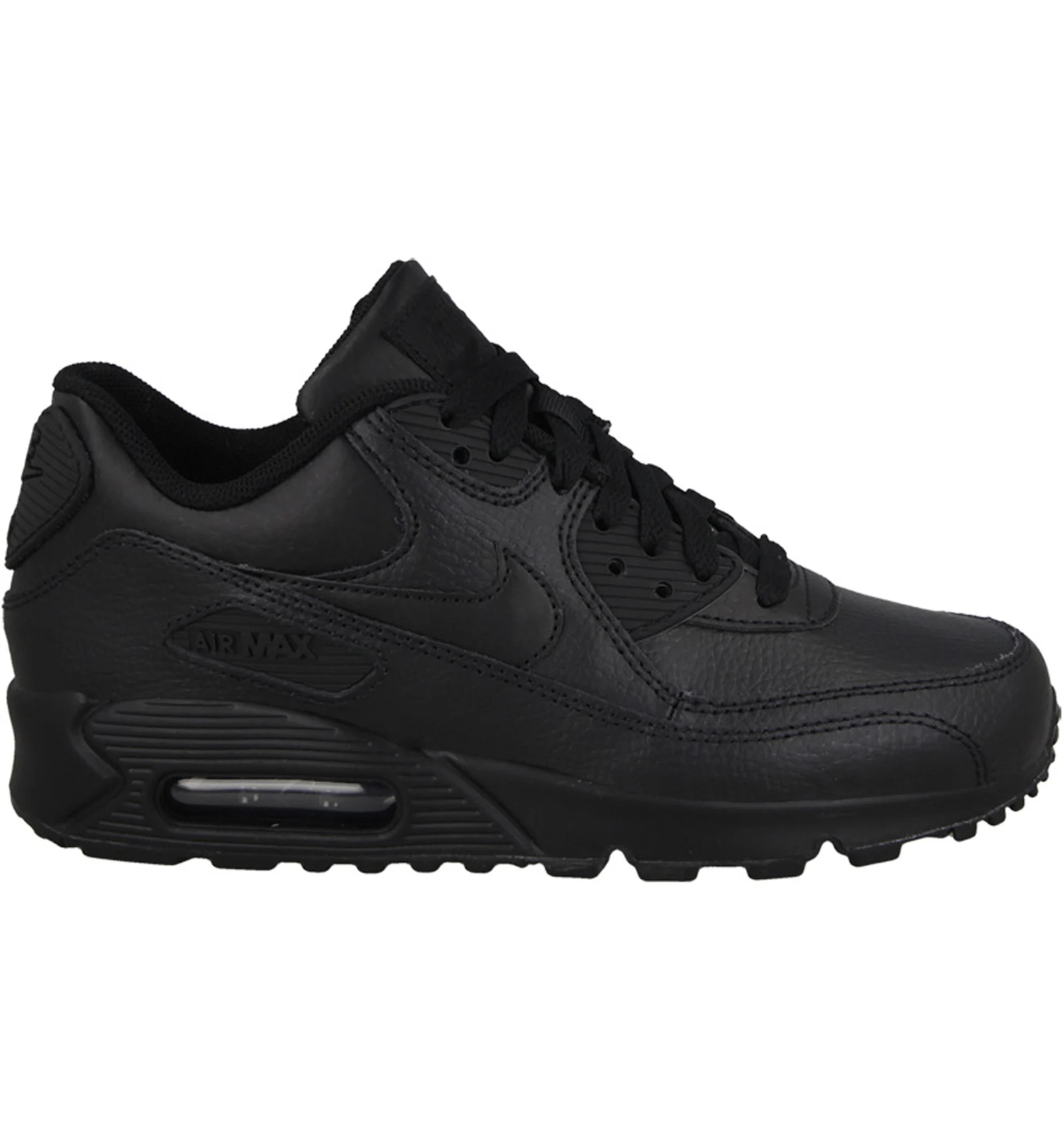 Black leather nike top air max 90 womens