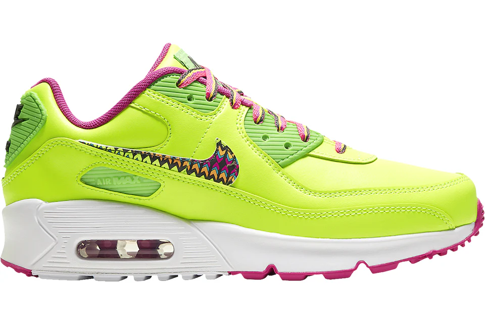 Nike Air Max 90 Leather Volt Fire Pink (GS)
