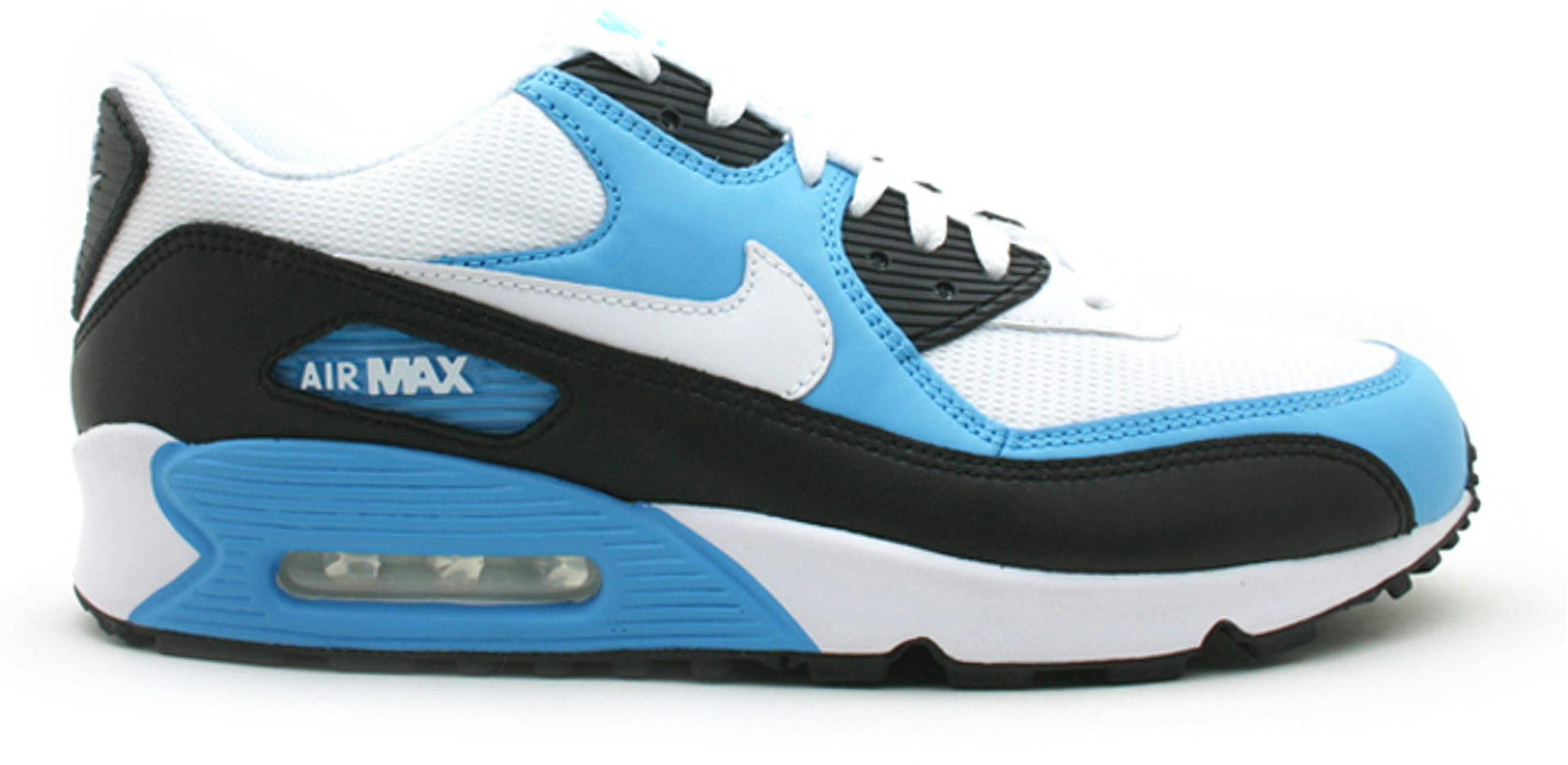 Nike Air Max 90 Leather White Vivid Blue Men's - 302519-116 -