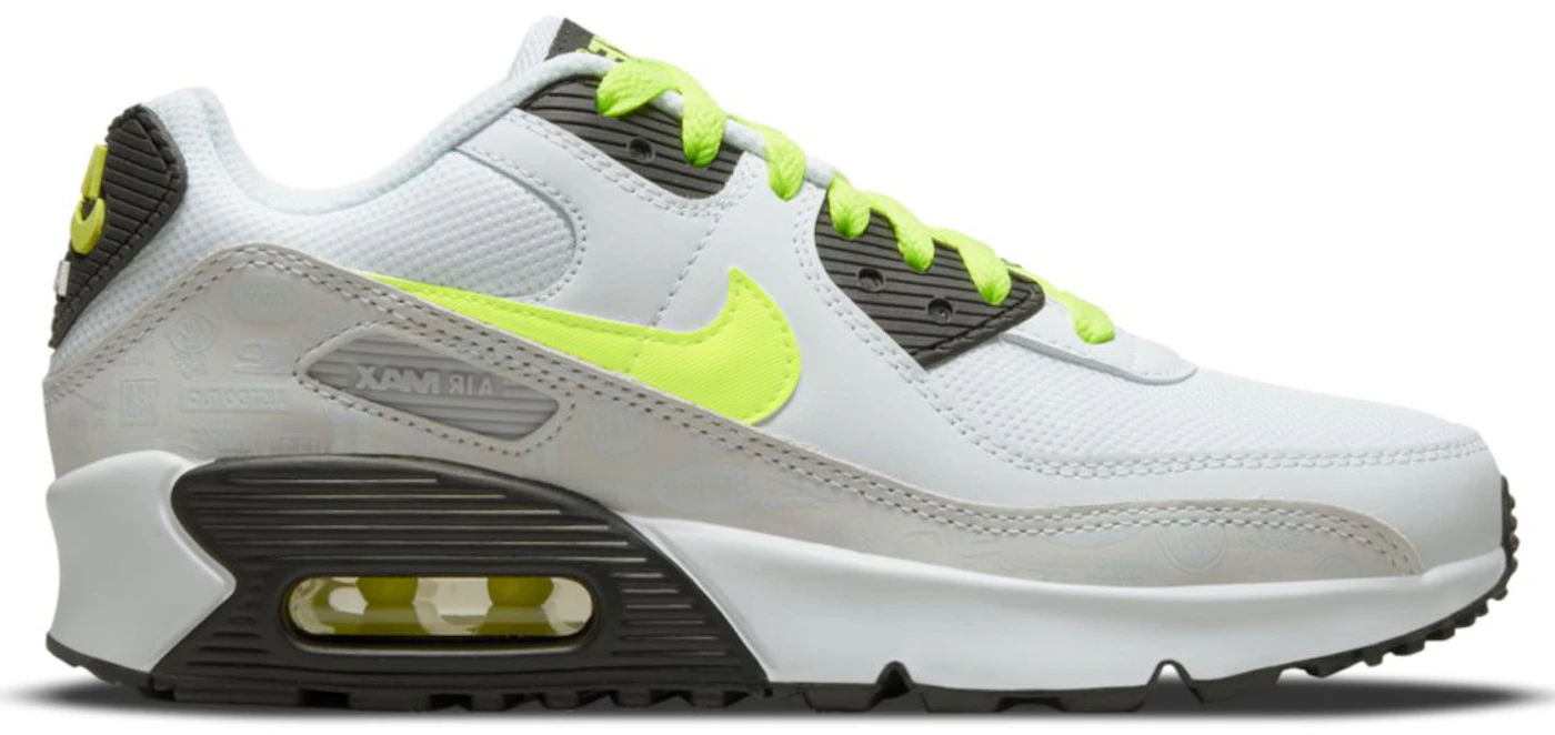 Nike Air Max 90 Leather White Volt (GS) Kids' - CD6864-112 - US
