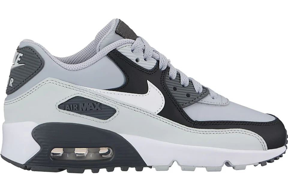 Nike Air Max 90 Leather Wolf Grey Black (GS)