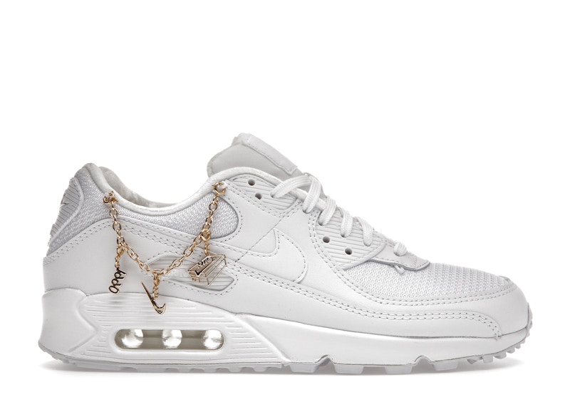 nike air max 90 white yellow charm