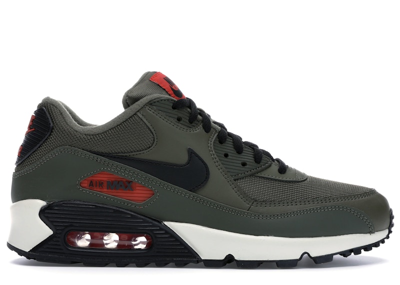 nike air max 90 medium olive black team orange