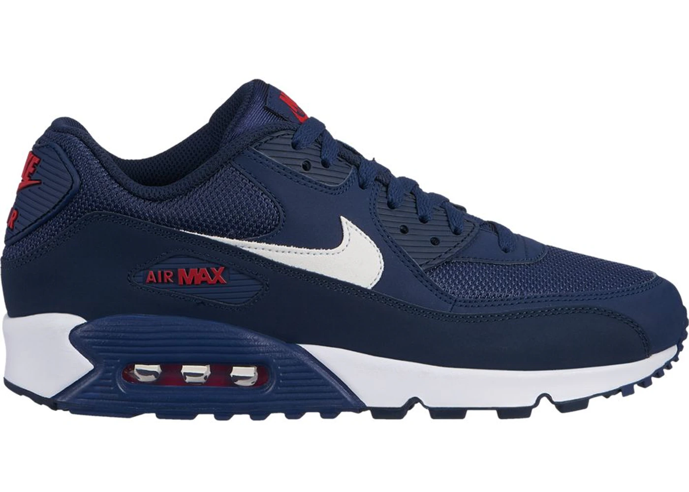 Hecho para recordar sin cable autobús Nike Air Max 90 Midnight Navy University Red White Men's - AJ1285-403 - US