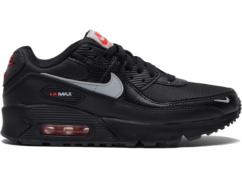 Nike Air Max 90 Next Nature Black Wolf Grey Crimson (GS)