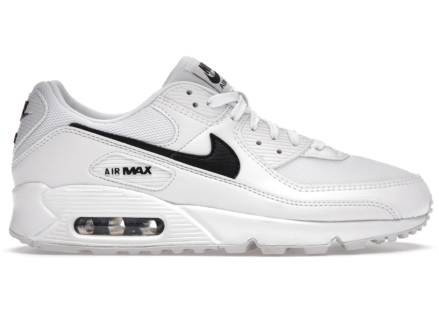 White 'air max trainers with black tick Clearance