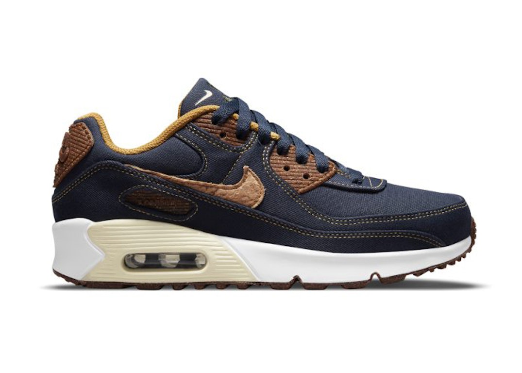 Pre-owned Nike Air Max 90 Obsidian Cork (gs) In Obsidian/coconut Milk-white-wheat