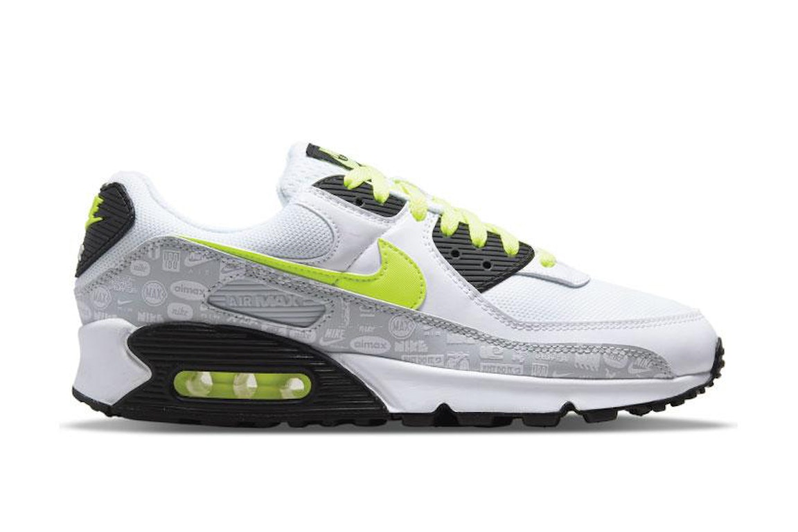 Pre-owned Nike Air Max 90 Reflective Mosaic Of Logos In White/volt-black-pure Platinum