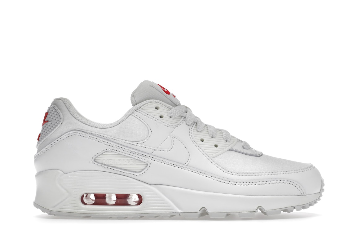 Pre-owned Nike Air Max 90 Sail Red (women's) In Summit White/summit White/siren Red