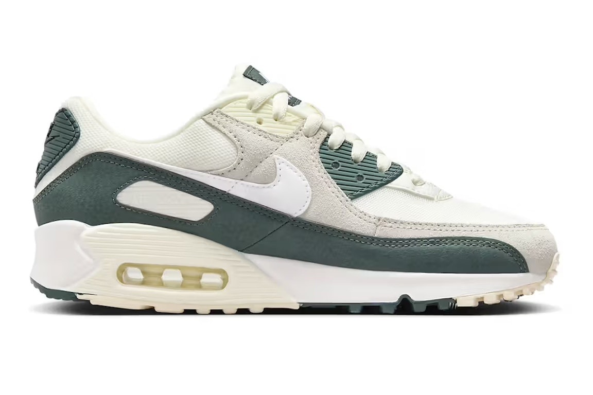 Pre-owned Nike Air Max 90 Sail Vintage Green (women's) In Sail/vintage Green/coconut Milk