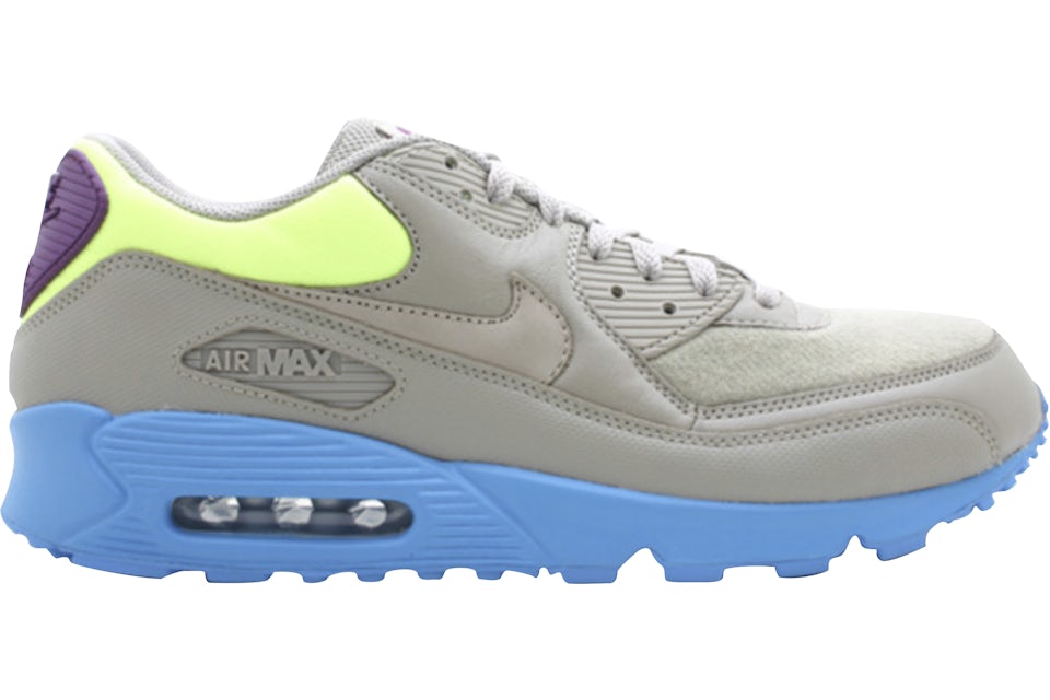 Air max 90 premium white/volt-black-vivid blue best sale