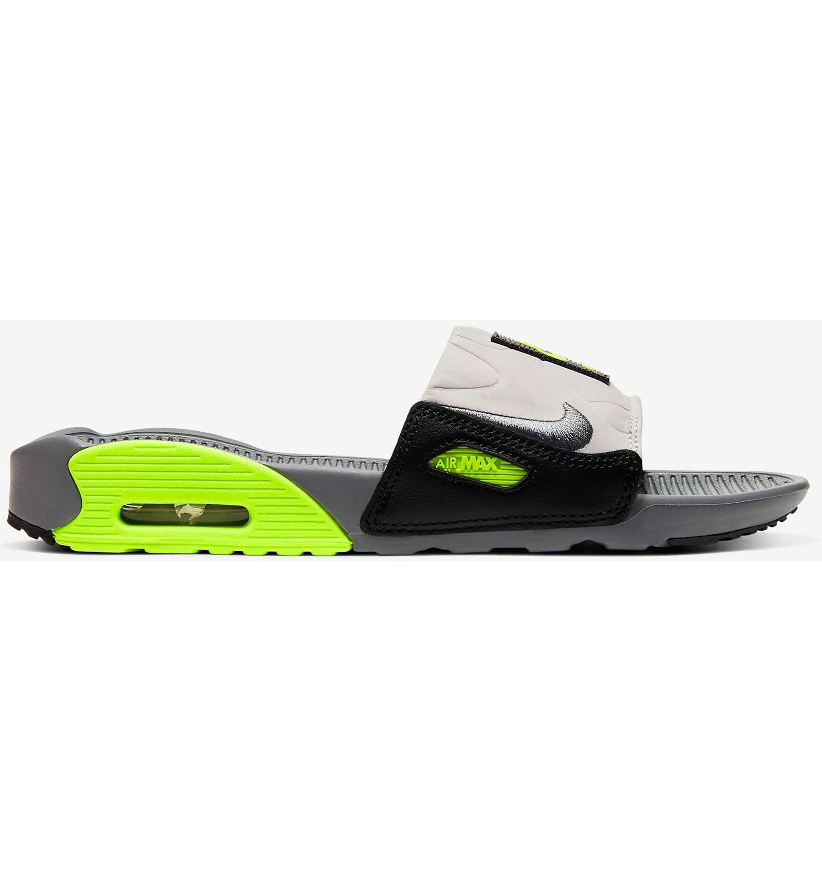 Nike Air Max 90 Slide Smoke Grey Volt Black (Women's)