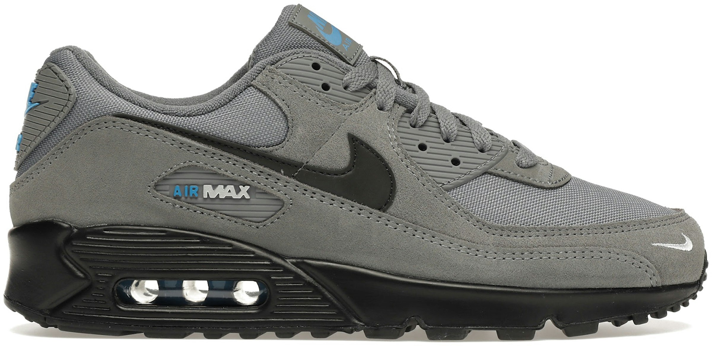 Cerebro Autenticación corte largo Nike Air Max 90 Smoke Grey Light Photo Blue Metallic Silver Black Men's -  DO6706-002 - US