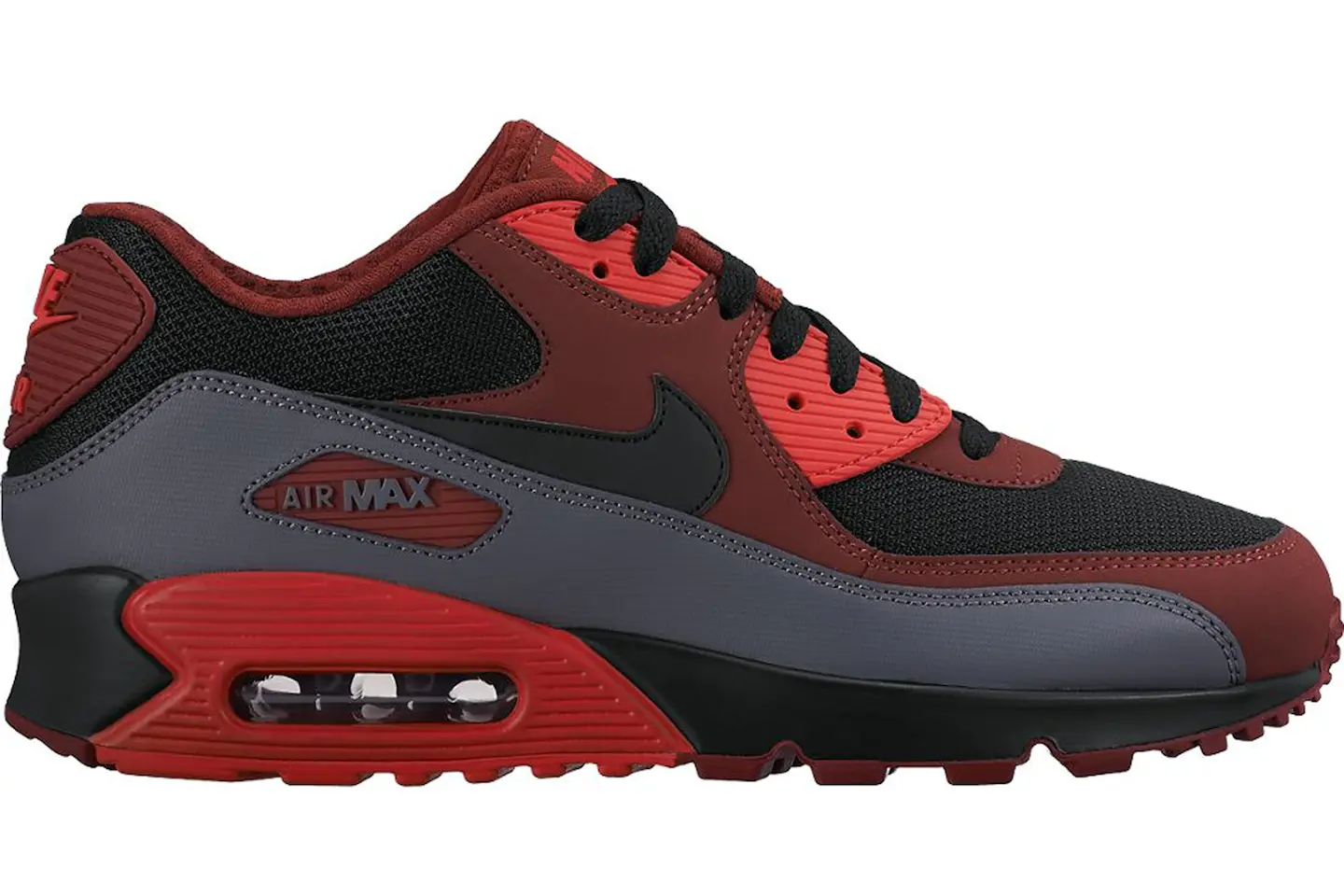 Nike Air Max 90 Team Red Black Dark Grey Men's - 537384-603 - US