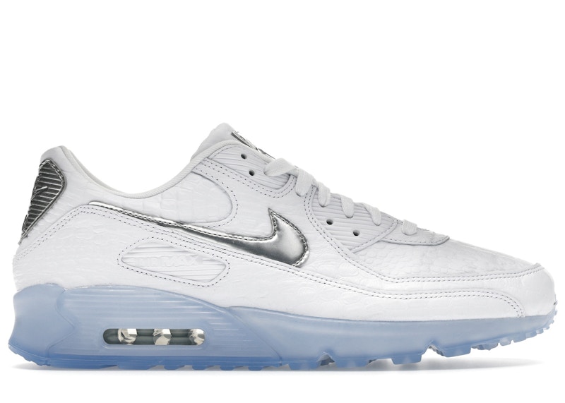 Men's Nike Air Max 90 Terrascape Croc Sneakers in White/Blue Tint/Pure Platinum