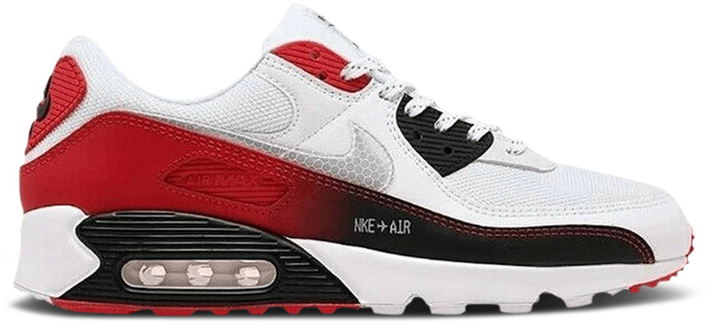 Pantera idiota Espinas Nike Air Max 90 White Black Red Gradient - CZ8124-100 - ES