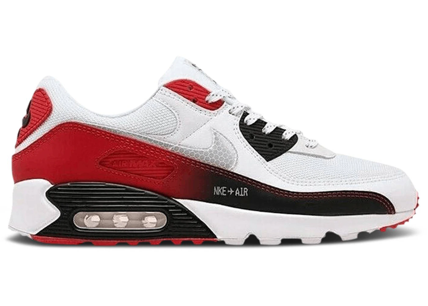 Nike Air Max 90 White Black Red Gradient Men's CZ8124-100 US