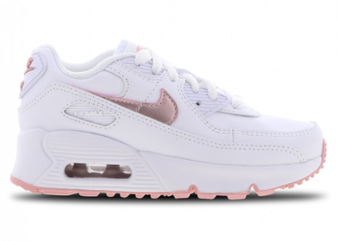 Pre-owned Nike Air Max 90 White Pink Glaze (ps) In White/pink Glaze