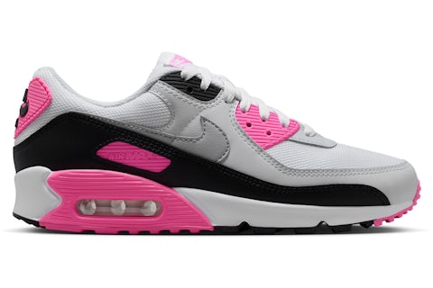 Pink Nike Air Max 90's In White With Swarovski Silver