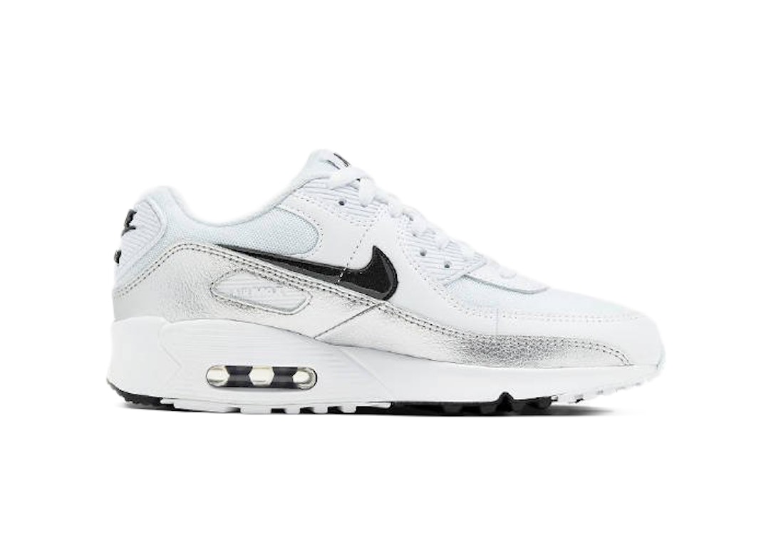 Pre-owned Nike Air Max 90 White Silver (gs) In White/silver