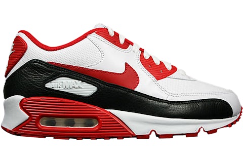 Nike Air Max 90 White Sport Red Black (Women's) 375572-101 US
