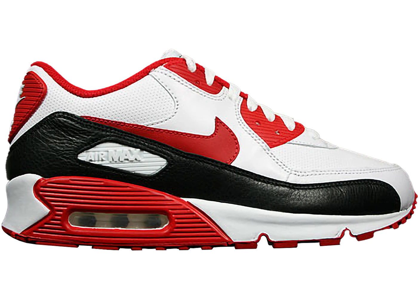Nike Air Max 90 White Sport Red Black (Women's) 375572-101 US
