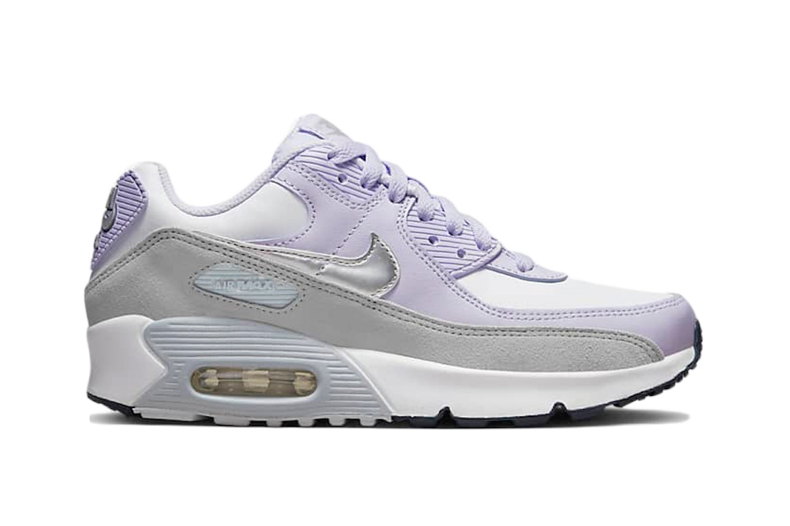Pre-owned Nike Air Max 90 White Violet Frost (gs) In White/violet Frost/pure Platinum