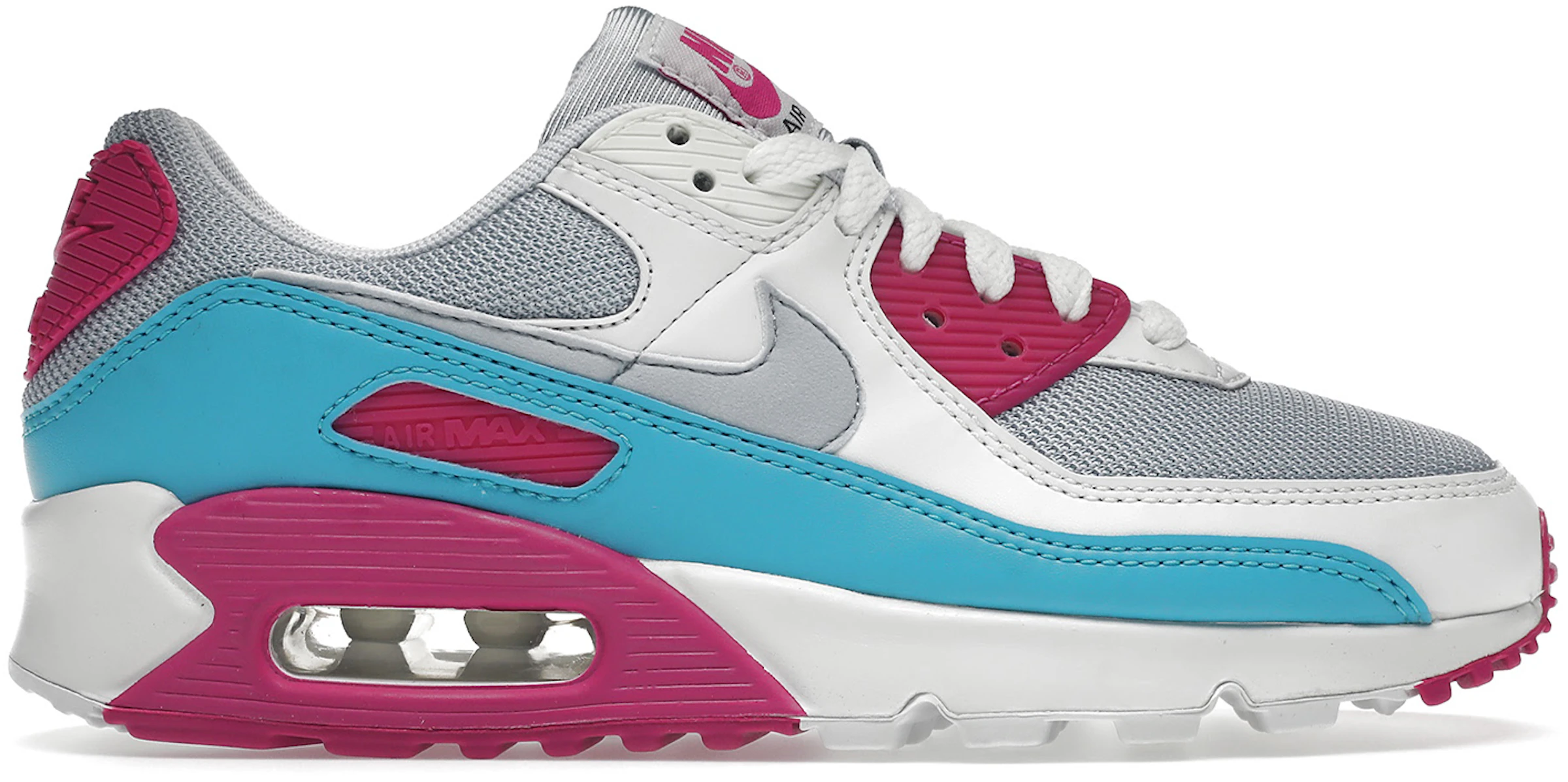 in de rij gaan staan Verleden Aktentas Nike Air Max 90 White Vivid Pink Light Blue Fury (Women's) - CT1030-001 - US