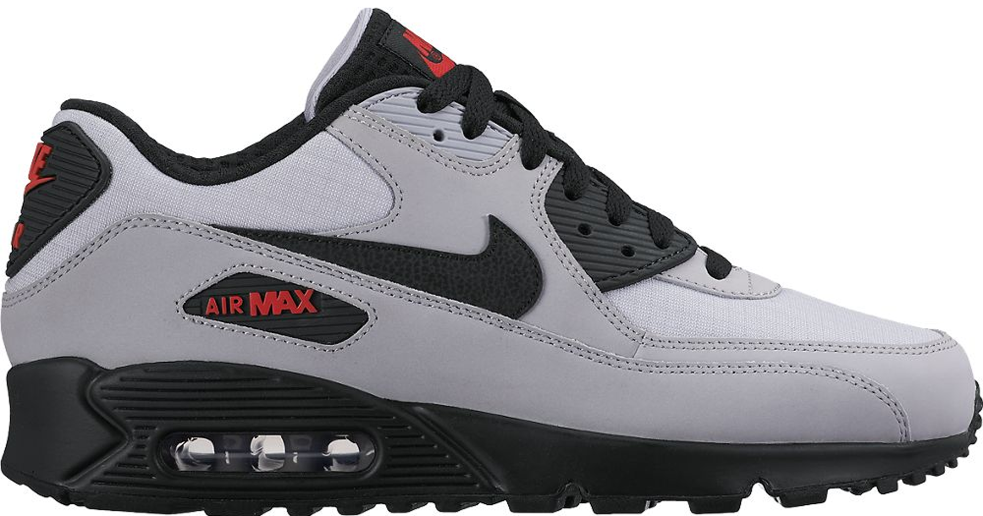 Nike Air Max 90 Wolf Grey Black Red 