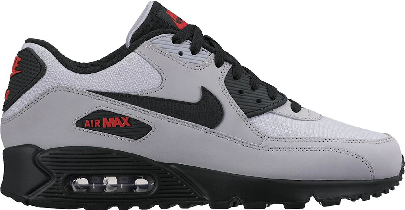 Nike Air Max 90 Wolf Grey Black Red: Bold and Edgy Sneakers