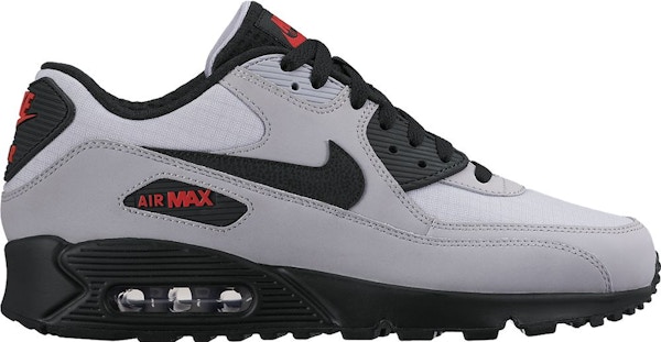 Nike Air Max 90 Wolf Grey Black Red 049