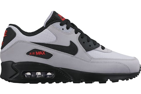 Nike Air Max 90 Wolf Grey Black Red Men s 537384 049 US