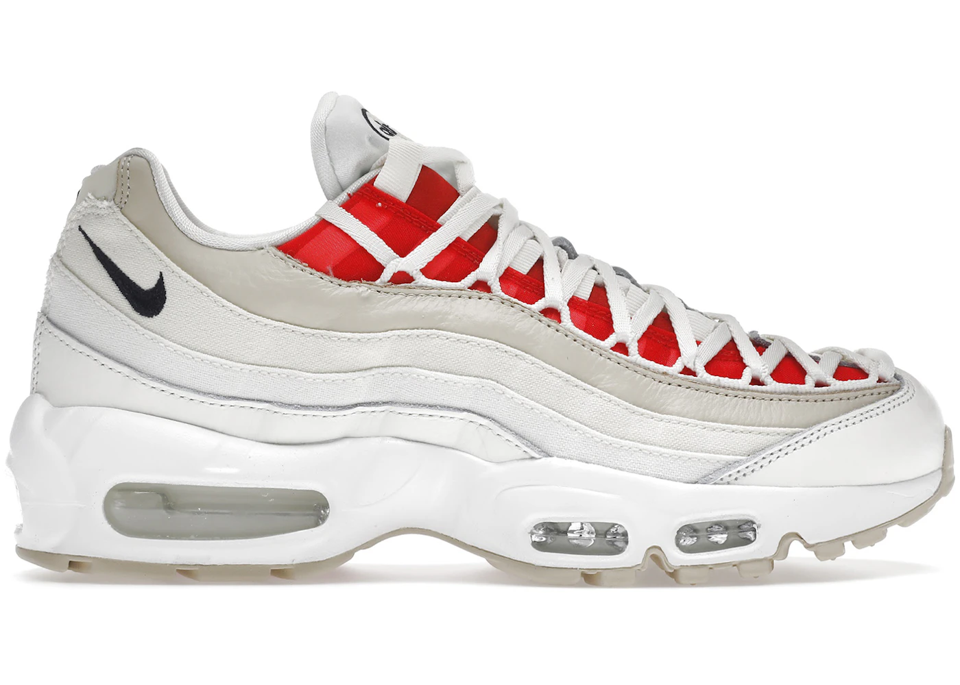 HOT Lace Air Max 95 Red Nike Air Max 95 Double Lace Sail