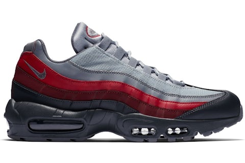 Nike air max 95 wolf grey team red discount