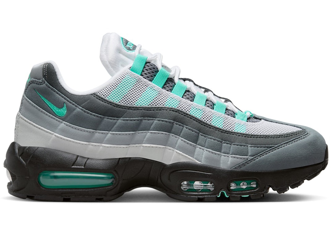 Pre-owned Nike Air Max 95 Hyper Turquoise In White/hyper Turquoise/iron Grey