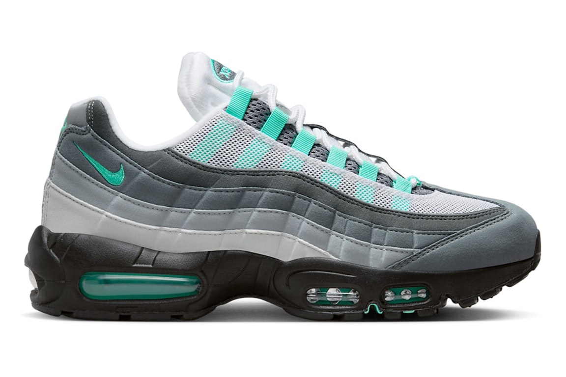 Pre-owned Nike Air Max 95 Hyper Turquoise In White/hyper Turquoise/iron Grey