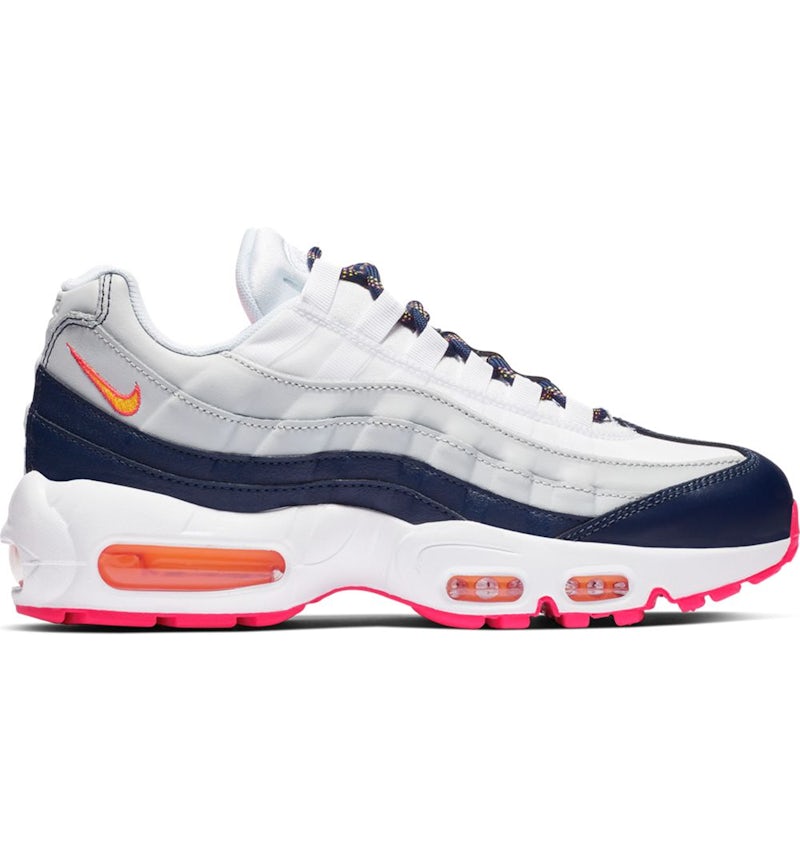 Nike Air Max 95 Midnight Navy Pure Platinum Laser Orange Women s 307960 405 US