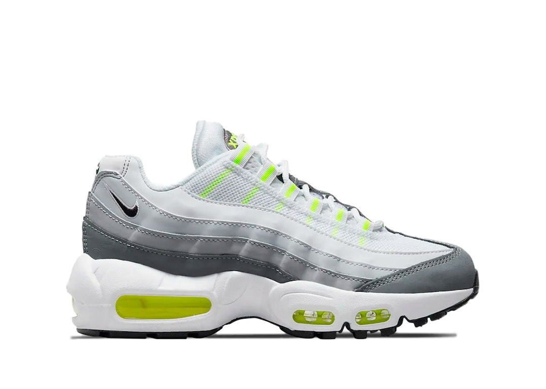 Pre-owned Nike Air Max 95 Recraft White Grey Volt (gs) In White/grey/volt